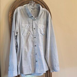 Under Armour Men’s Light Blue Windowpane Button-Up Shirt